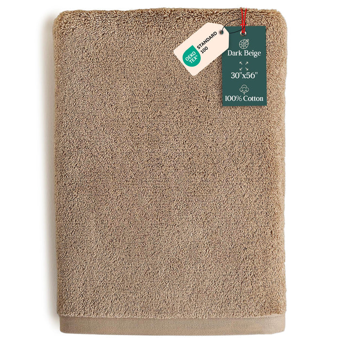 Solid Bath Towel 30x56 inch Dark Beige