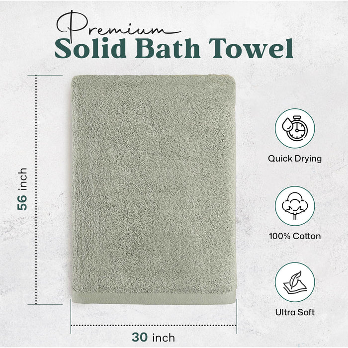 Solid Bath Towel 30x56 inch Smoke Green
