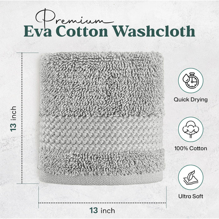 Eva Bundle 2 Pack of Washcloth and Face Towel Pearl Blue