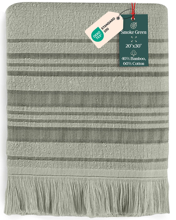Derin Hand Towel 20x30 inch Smoke Green / Soft Yellow