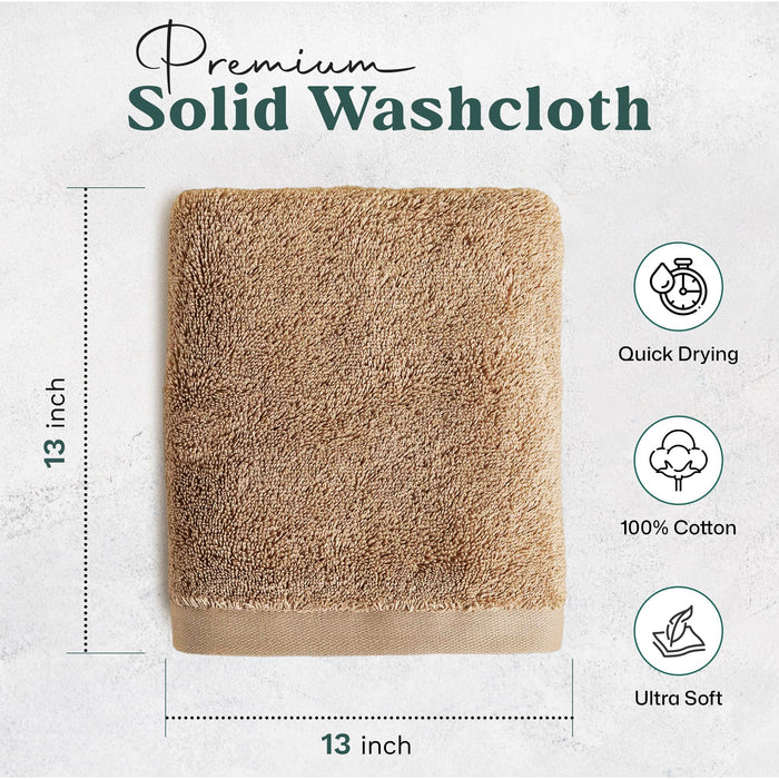 Solid Washcloth 13x13 inch Dark Beige