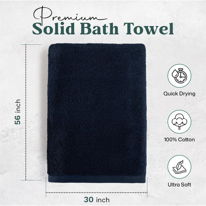 Solid Bath Towel 30x56 inch Marine Blue