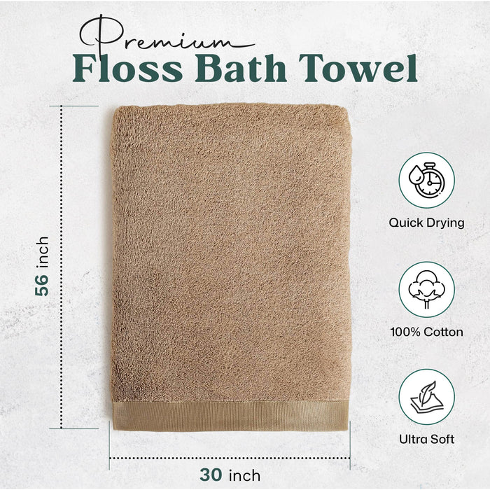 Floss Bath Towel 30x56 inch Dark Beige