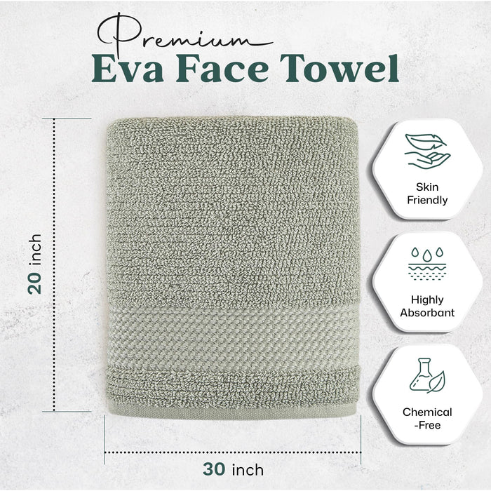 Eva Bundle 2 Pack of Washcloth and Hand Towel Smoke Green