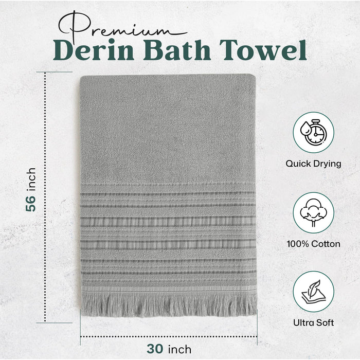 Derin Bath Towel 30x56 inch Pearl Blue / Smoke Grey