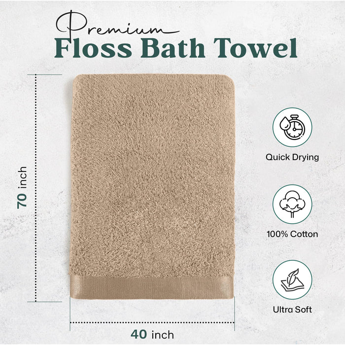 Floss Bath Sheet 40x70 inch Dark Beige