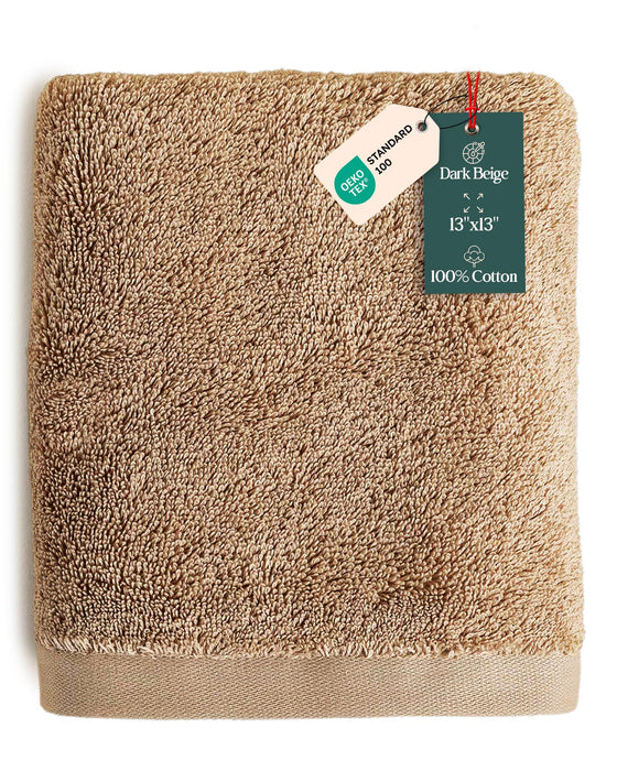 Solid Washcloth 13x13 inch Dark Beige