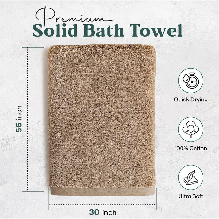 Solid Bath Towel 30x56 inch Dark Beige