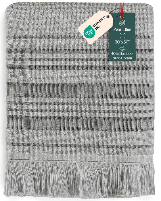 Derin Hand Towel 20x30 inch Pearl Blue / Smoke Grey
