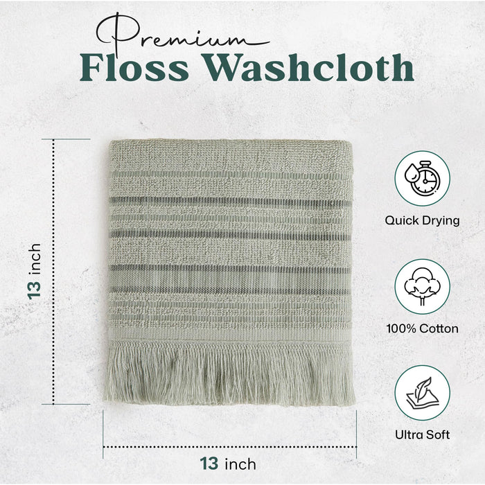 Derin Washcloth 13x13 inch Smoke Green / Soft Yellow